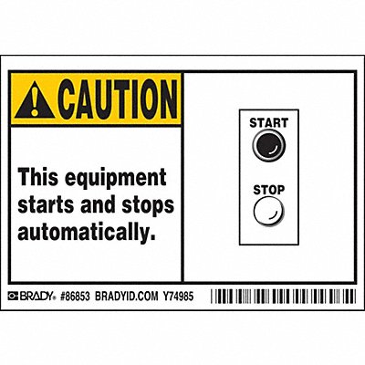 BRADY 86853 Label 3 1/2 inx5 in Polyester PK5