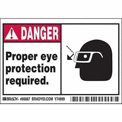 BRADY 86867 Label 3 1/2 inx5 in Polyester PK5