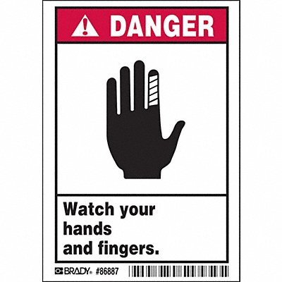 BRADY 86887 Label 5 inx3 1/2 in Polyester PK5