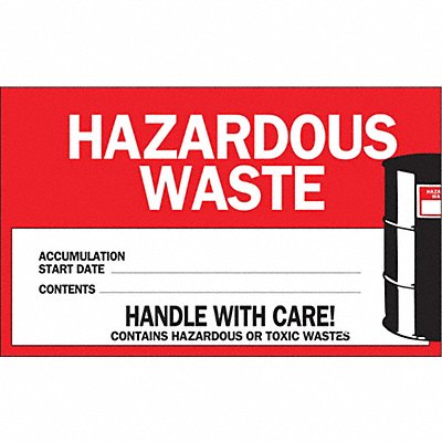 BRADY 60445 DOT Handling Label Waste 6 W PK100