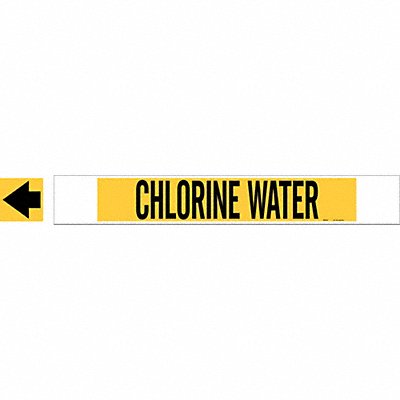 BRADY 5653HPHV Pipe Marker Chlorine Water 4in H 24in W