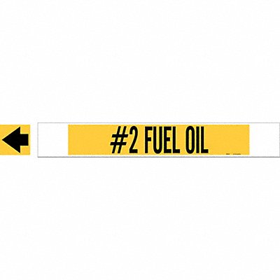 BRADY 5693HPHV Pipe Marker #2 Fuel Oil 4 in H 24 in W