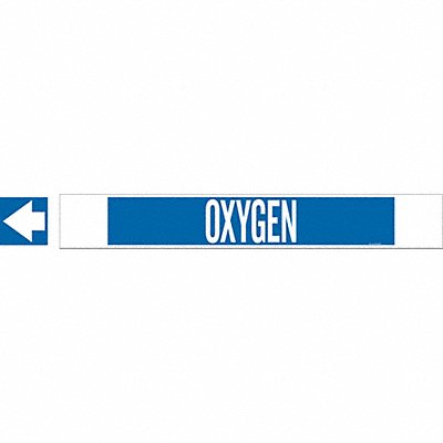 BRADY 5734HPHV Pipe Marker Oxygen 4 in H 24 in W