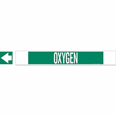 BRADY 5735HPHV Pipe Marker Oxygen 4 in H 24 in W