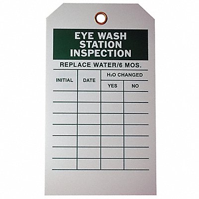 GRAINGER 20TH11 Inspection Tag 7inHx4inW Eco. Poly. PK10