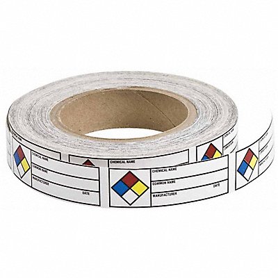 BRADY 102844 Chemical Label 1 H 3 W PK720