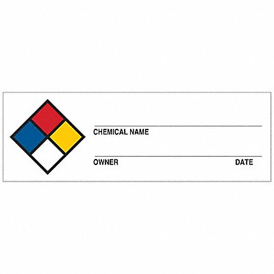 BRADY 53095 Chemical Label 1 H 3 W PK720