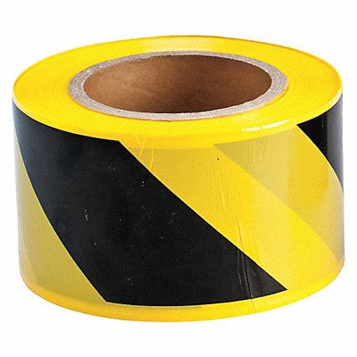 GRAINGER 91238 Barricade Tape Black/Yellw 500 ft L 3 in