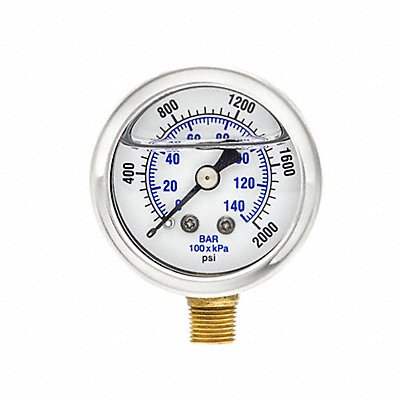 PIC GAUGES 201L158O Pressure Gauge 1/8 in NPT 1-1/2in