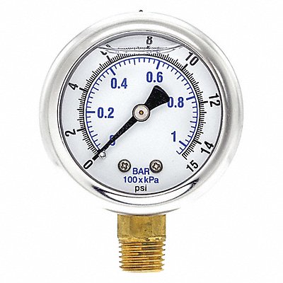 PIC GAUGES 201L204B Pressure Gauge 1/4 in NPT 2 in