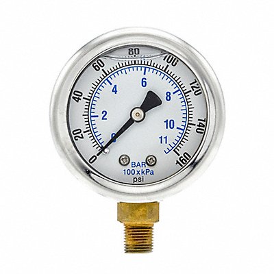 PIC GAUGES 201L208F Pressure Gauge 1/8 in NPT 2 in