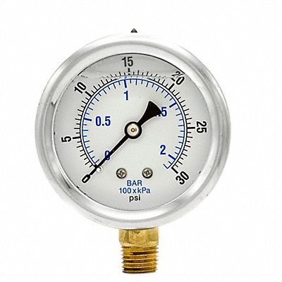PIC GAUGES PRO201L254C Pressure Gauge 1/4 in NPT 2-1/2 in