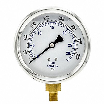 PIC GAUGES 201L404I H8400 Pressure Gauge Liquid 4 in 400 psi