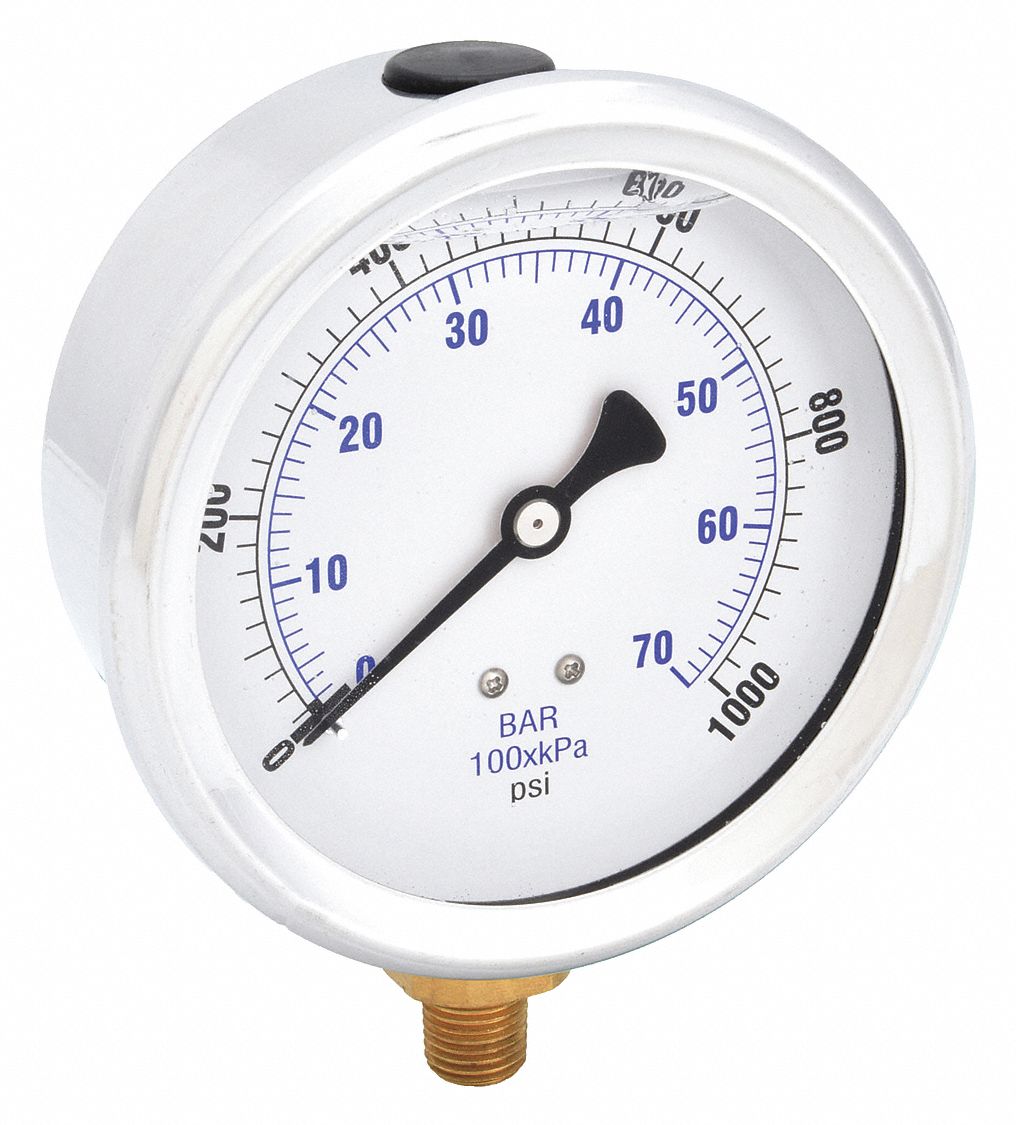 PIC GAUGES 201L404M H8400 Pressure Gauge Liquid 4 in 1000 psi