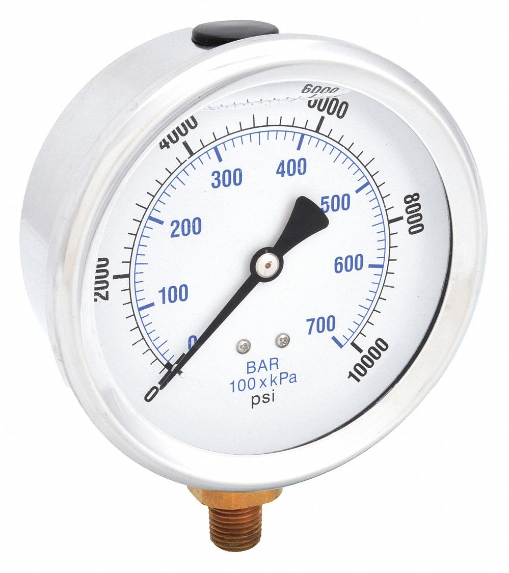 PIC GAUGES 201L404U H8400 Pressure Gauge Liquid 4 in 10 000 psi