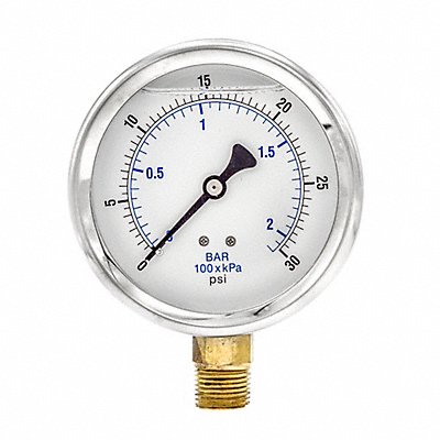 PIC GAUGES 201L402C H8403 Pressure Gauge Liquid 4 in 30 psi