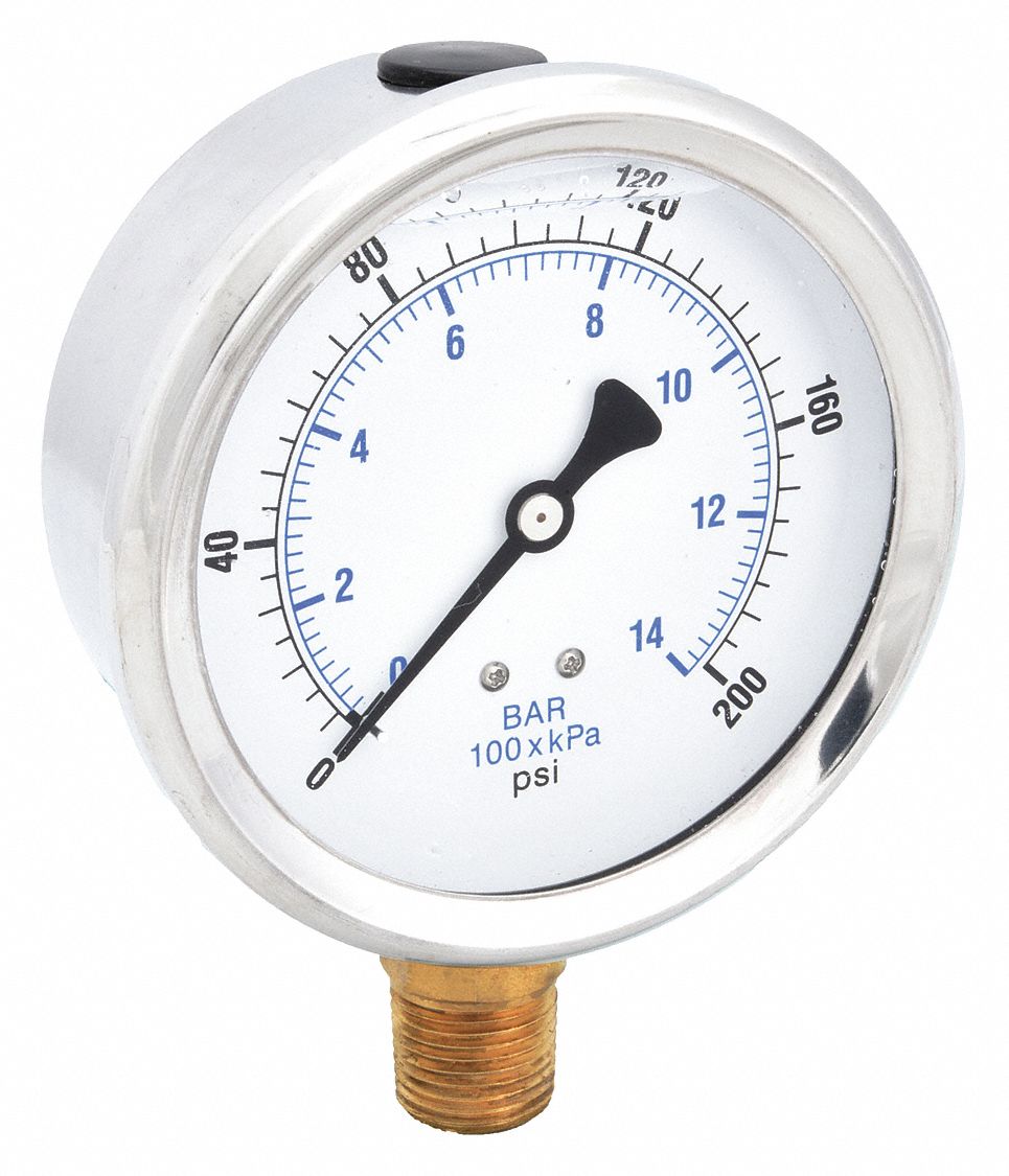 PIC GAUGES 201L402G H8403 Pressure Gauge Liquid 4 in 200 psi