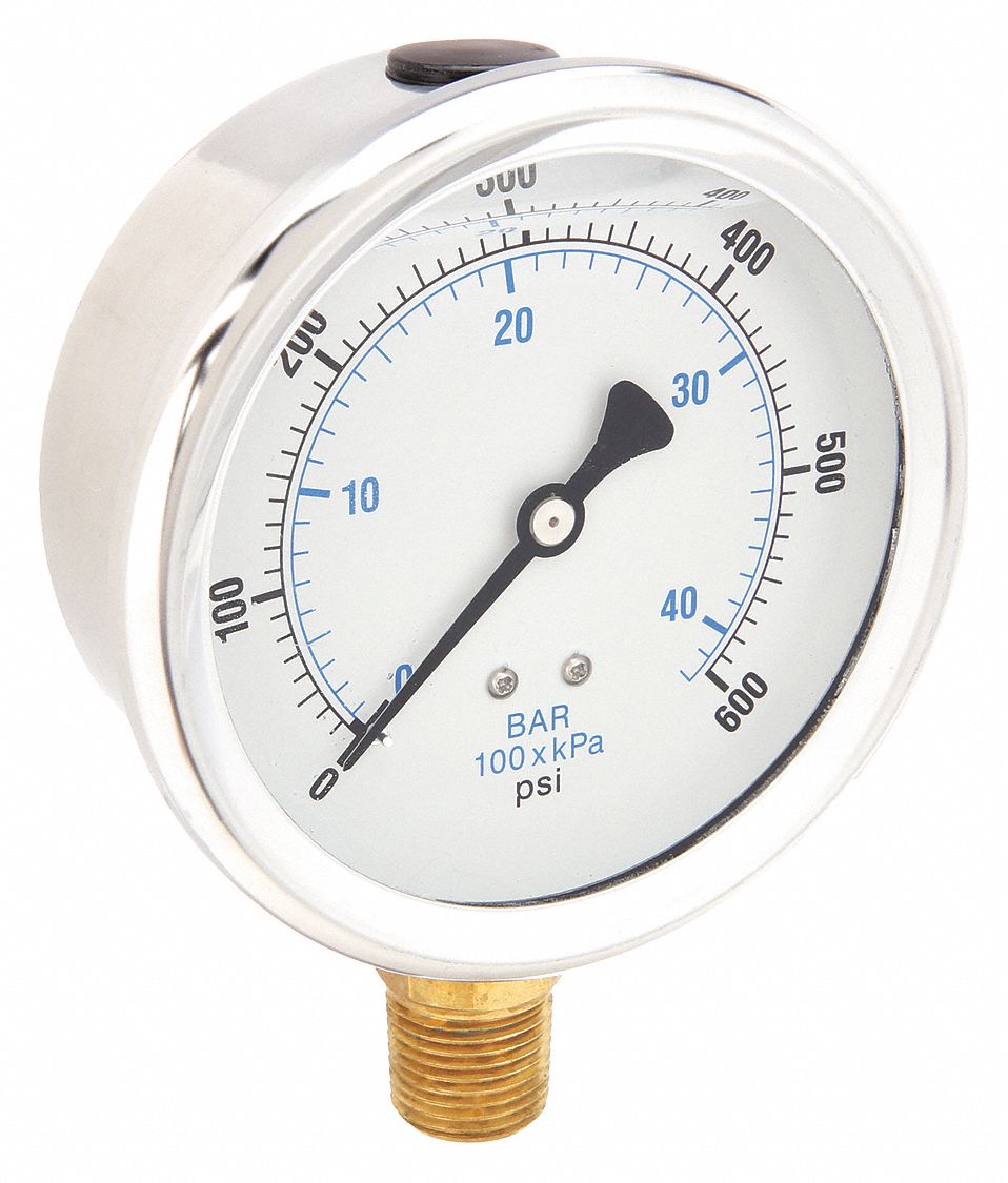 PIC GAUGES 201L402K H8403 Pressure Gauge Liquid 4 in 600 psi