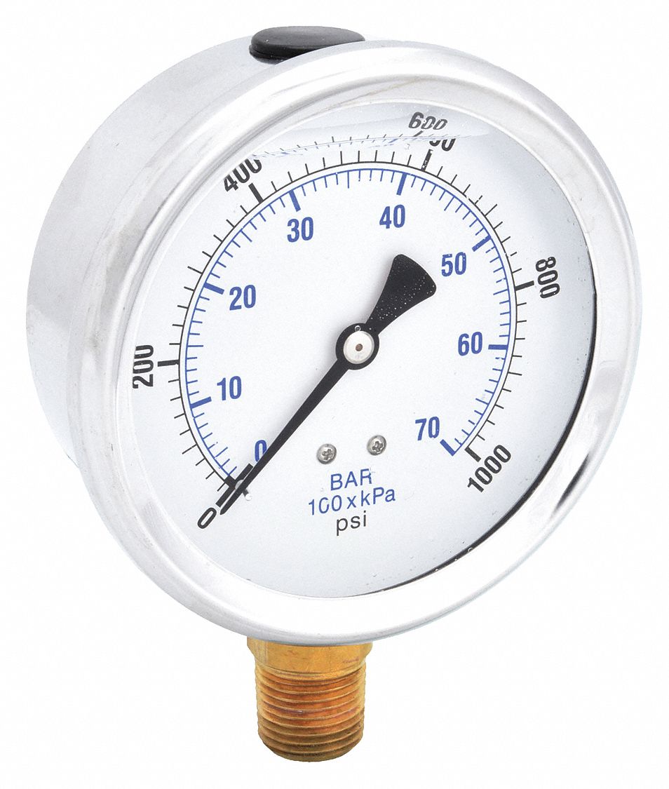 PIC GAUGES 201L402M H8403 Pressure Gauge Liquid 4 in 1000 psi