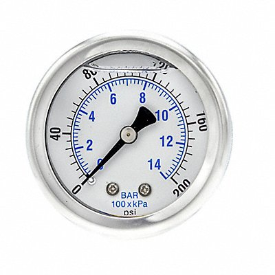 PIC GAUGES 202L204G Pressure Gauge 1/4 in NPT 2 in