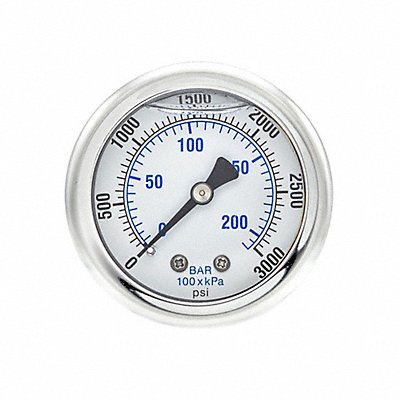 PIC GAUGES 202L208P Pressure Gauge 1/8 in NPT 2 in