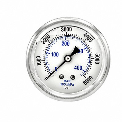 PIC GAUGES PRO202L254S Pressure Gauge 1/4 in NPT 2-1/2 in