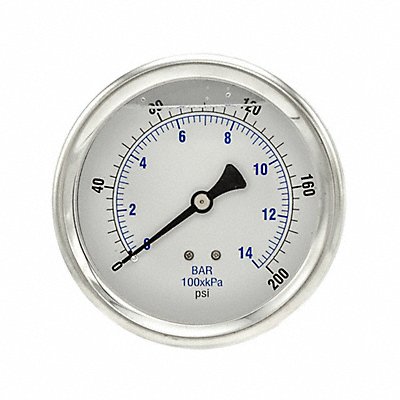PIC GAUGES 202L404G Pressure Gauge 1/4 in NPT 4 in