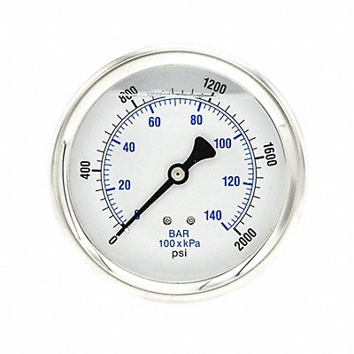 PIC GAUGES 202L404O Pressure Gauge 1/4 in NPT 4 in