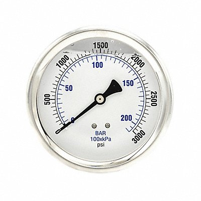 PIC GAUGES 202L404P Pressure Gauge 1/4 in NPT 4 in