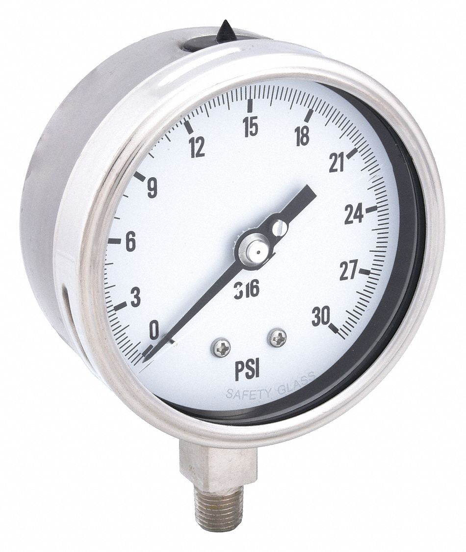 PIC GAUGES PRO311D404C H8415 Pressure Gauge Heavy Duty 4 in 30 psi