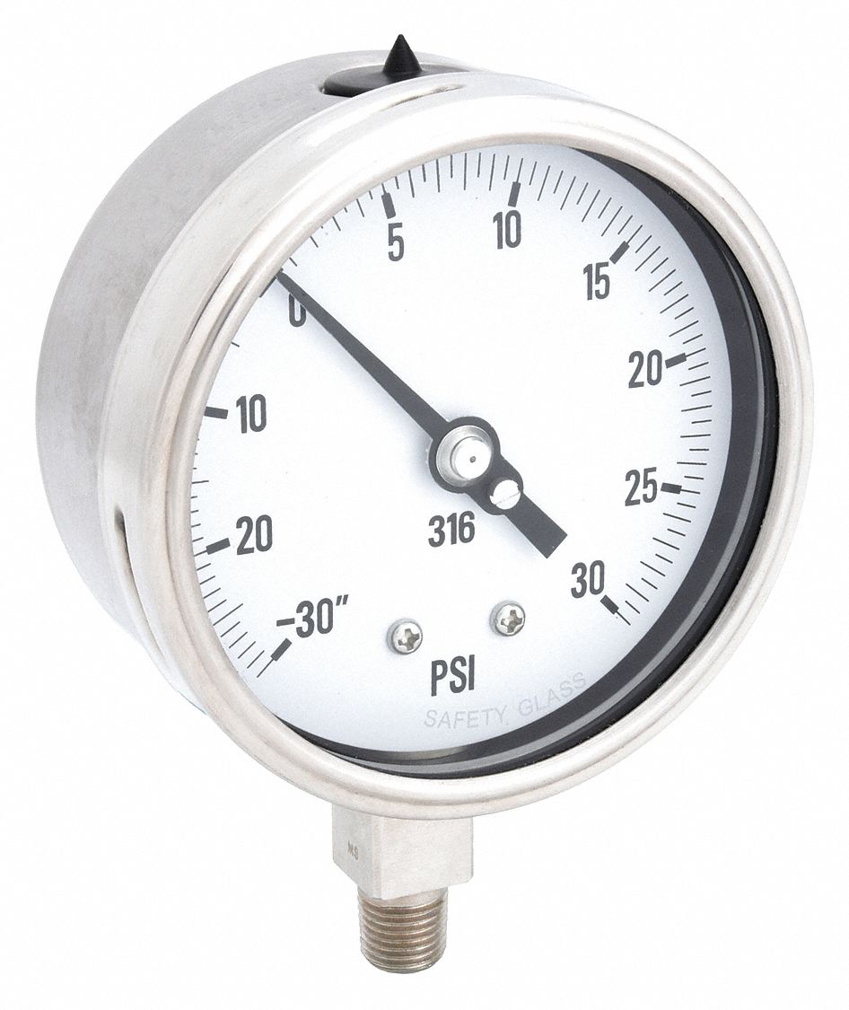 PIC GAUGES PRO311D404CC H8415 Compound Gauge Heavy Duty 4 in 30/30