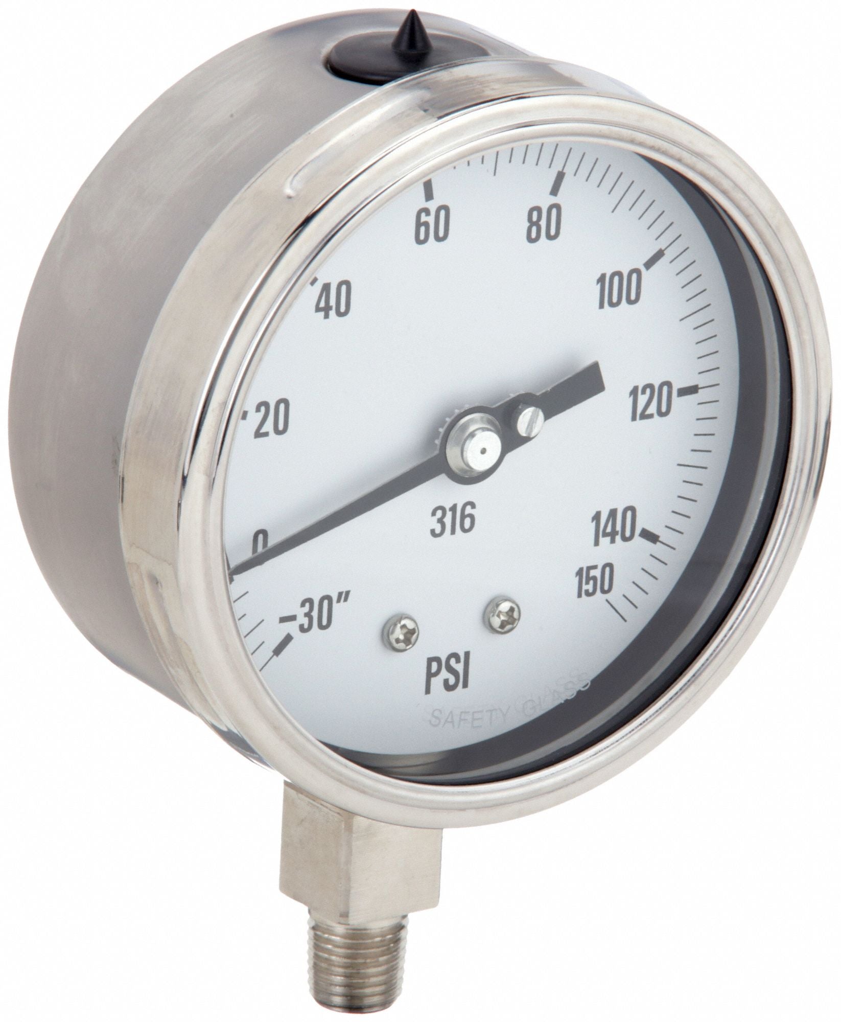 PIC GAUGES PRO311D404CF H8415 Compound Gauge Heavy Duty 4 in 30/160