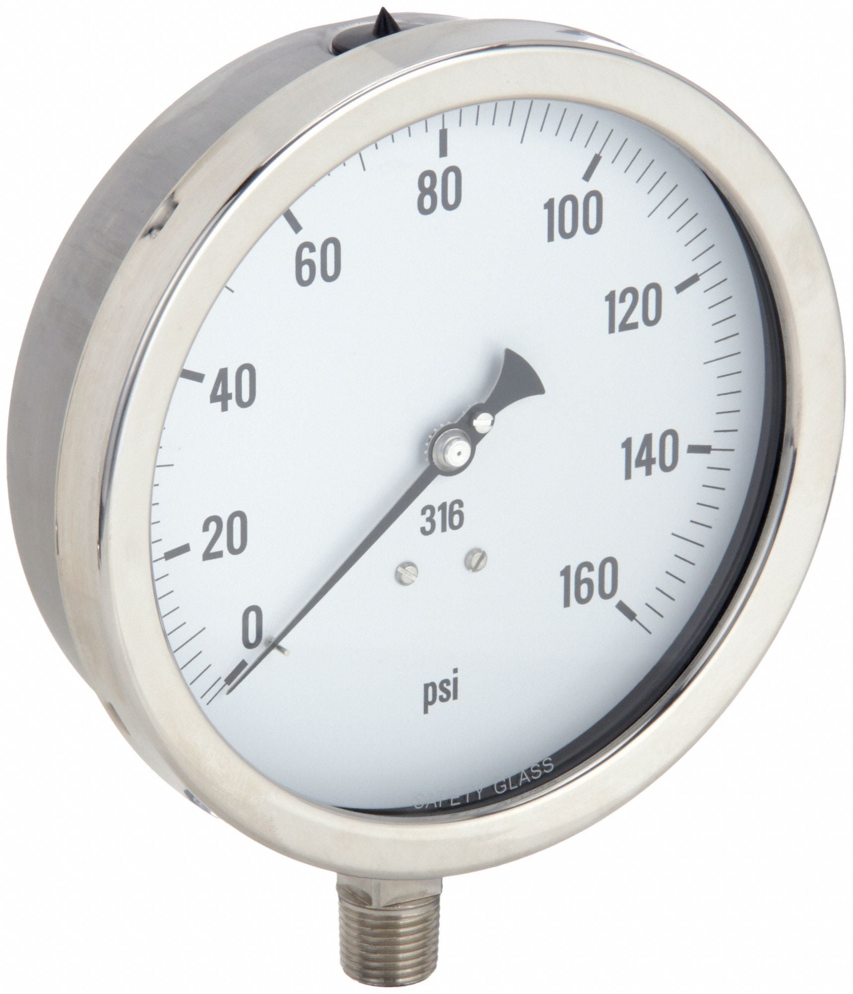 PIC GAUGES 60012LF H8409 Pressure Gauge Heavy Duty 6 in 160 psi