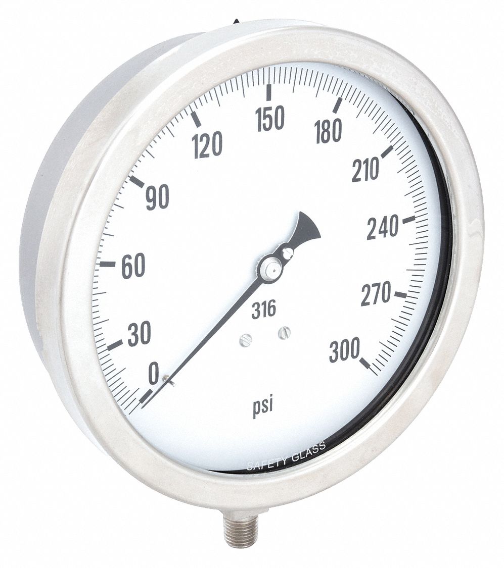 PIC GAUGES 60014LH H8414 Pressure Gauge Heavy Duty 6 in 300 psi