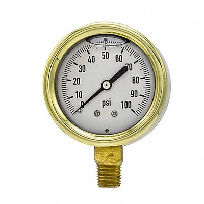 PIC GAUGES 601L254E Pressure Gauge 1/4 in NPT 2-1/2 in