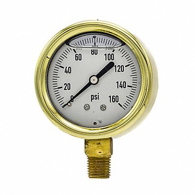 PIC GAUGES 601L254F Pressure Gauge 1/4 in NPT 2-1/2 in