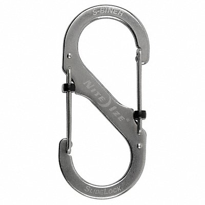 NITE IZE LSB411R3 Carabiner Clip 3-35/64 in Silver