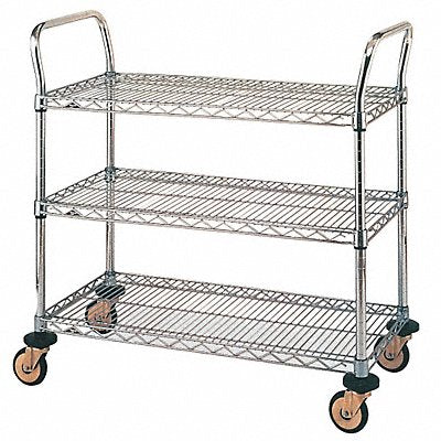 METRO MW704 Utility Cart SS 32x18x38 3 Shelf