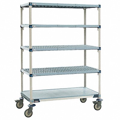 METRO 5Q557EG3 Utility Cart Microban 26x79x50in Unt Cap 900 lb