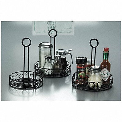 AMERICAN METALCRAFT WBCC8 Round Condiment Rack 9 in H Black