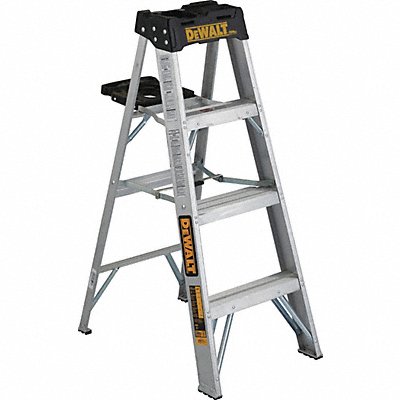 DEWALT DXL201004 Stepladder Aluminum 4 ft H 300 lb Cap.