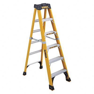DEWALT DXL341006 Stepladder Fiberglass 6 ft H 375 lb Cap