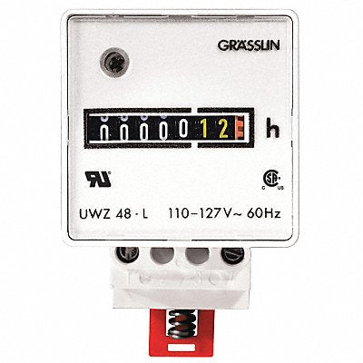 INTERMATIC UWZ48V24U Hour Meter 24VAC 60 Hz DIN Rail Mount