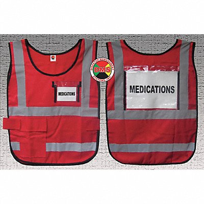 DISASTER MANAGEMENT SYSTEMS DMS05831 H6445 Safety Vest Red Legend Insert Universal