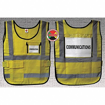 DISASTER MANAGEMENT SYSTEMS DMS05833 H6445 Safety Vest Yellow Legend Insert Univsl