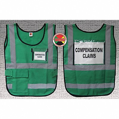 DISASTER MANAGEMENT SYSTEMS DMS05835 H6445 Safety Vest Green Legend Insert Univsl