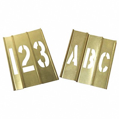 GRAINGER 20Y503 STENCIL NUMBER LETTER KIT A- Z 1.5 Inch BRASS 92PCS
