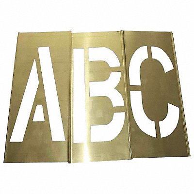 GRAINGER 20Y505 STENCIL LETTER KIT A-Z 1 Inch BRASS 33PCS