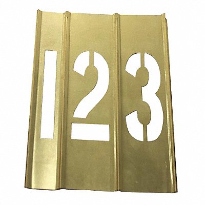GRAINGER 20Y515 Brass Stencils 15 Piece Number 6 In