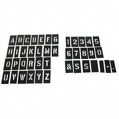 GRAINGER 20Y523 STENCIL NUMBER LETTER KIT 1In PLASTIC 138PCS